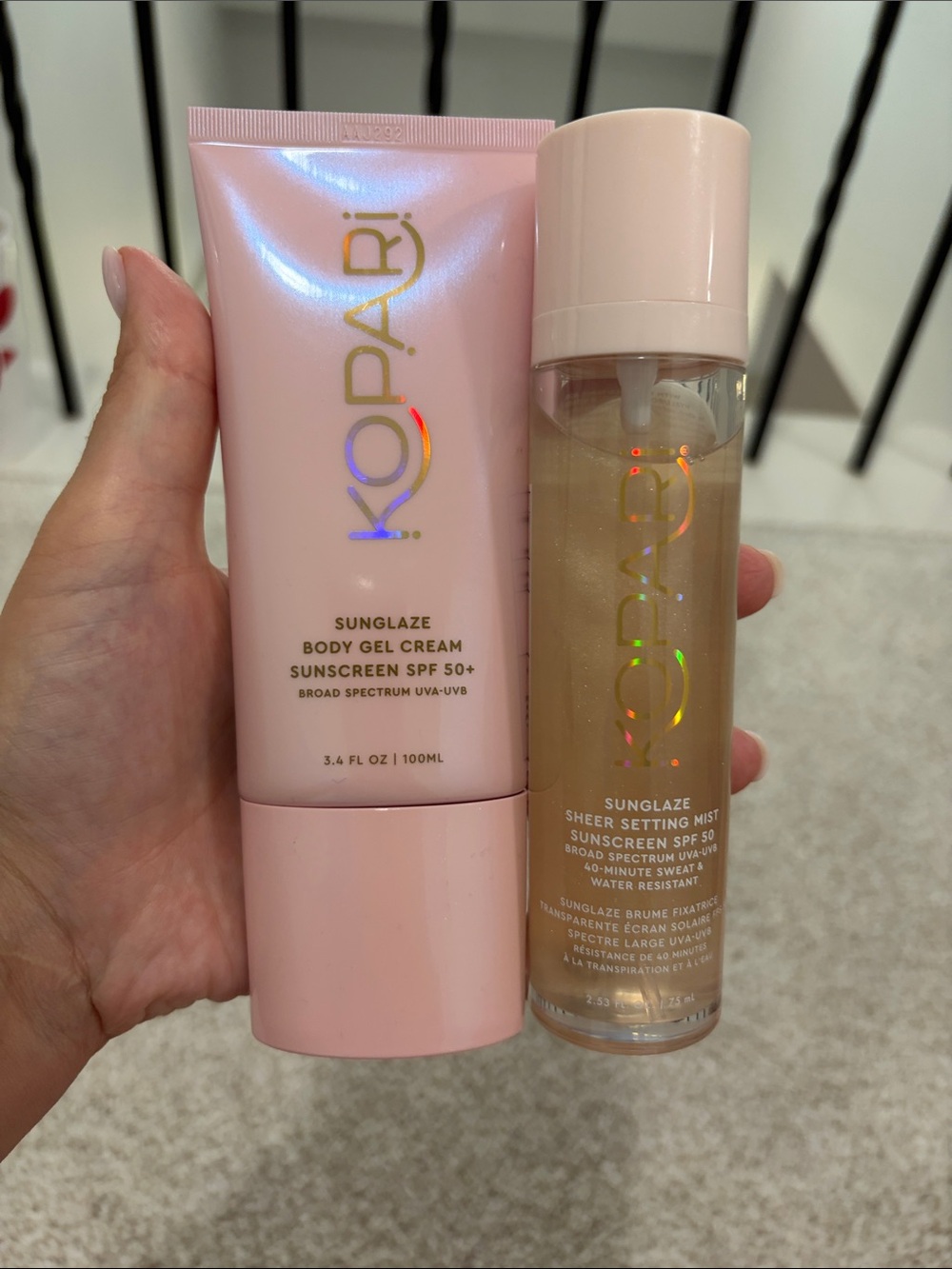 Kopari Pink Sunglaze SPF 50+ Body Gel Cream & Sheer Setting Mist